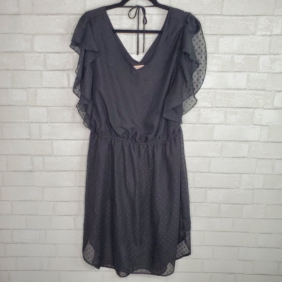 Merona Dresses & Skirts - Merona Black Swiss Dot Flutter Sleeve Dress